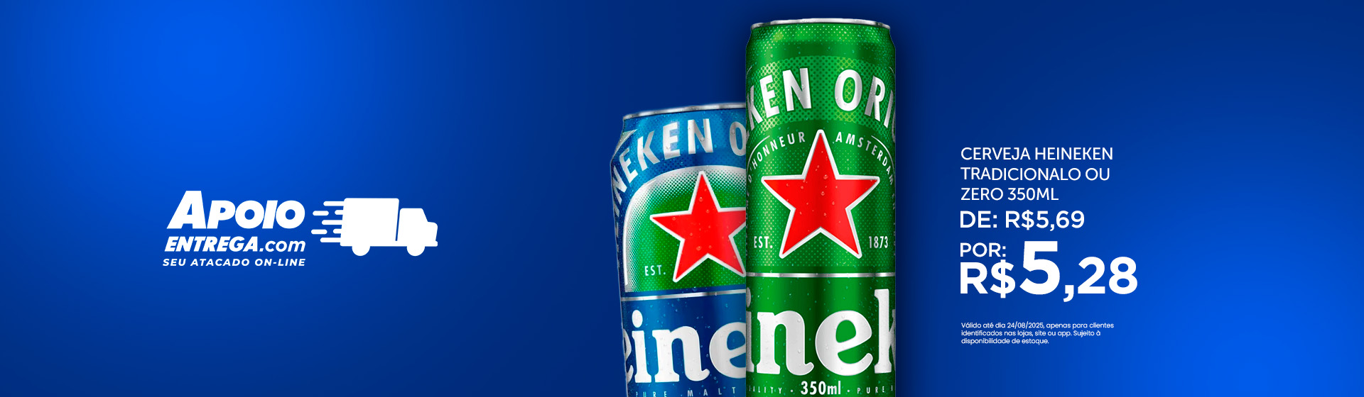 Cerveja Heineken Tradicional 350ml até 24/08